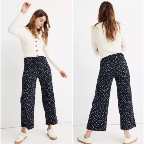 Madewell Denim - Madewell Playground Posies Emmett Wide Leg Pants Sz 31